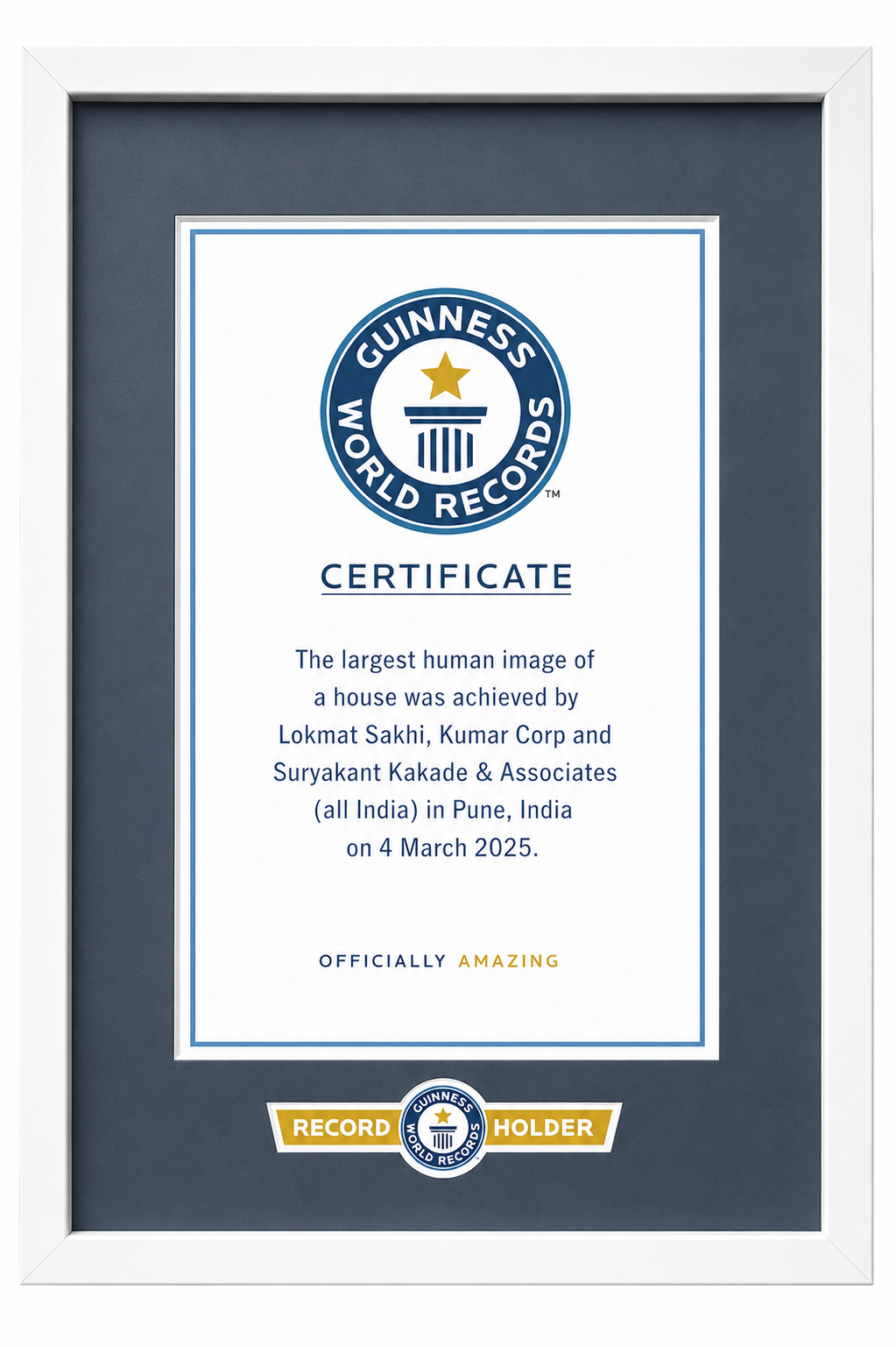 World Record by forming the world's largest human image of a house